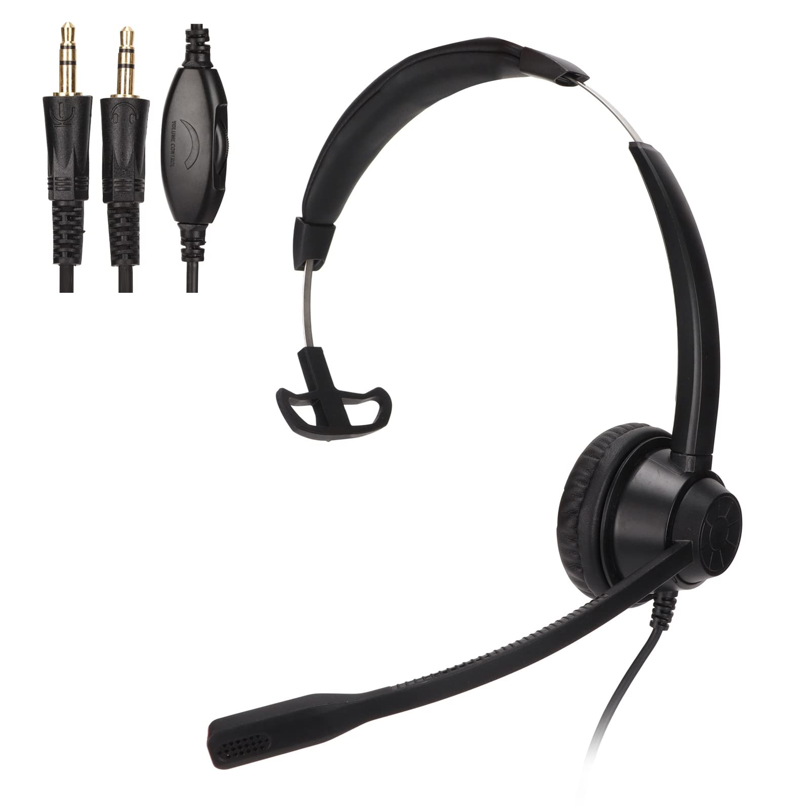 H390 - PC - VA 3.5mm Monaural Headset, PC Business Headset with Noise Cancelling Microphone, Single Sided Ear Headphone for Call Center, Online Courses, Conference Call, Supports V-picture-10