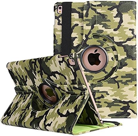 9.7'' iPad 3 Protective Case, TechCode 360 Degrees Rotating Camo Pattern Stand Screen Protective Smart Case PU Leather Multi Angle Viewing Cover for Apple iPad2/ iPad 3/ iPad 4,9.7 inch