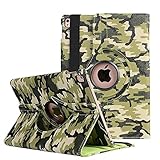 9.7'' iPad 3 Protective Case, TechCode 360 Degrees Rotating Camo Pattern Stand Screen Protective Sma