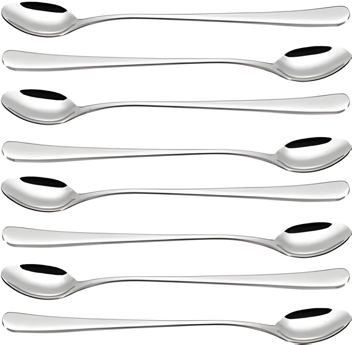 Stainless Steel Soda Spoon 8 PCS, 20.5 cm Length, Ice Cream Spoon for Tall Glasses, Cocktail Bar Long Handle Spoon, Milkshake Spoon, Spoon, Bar Set, Set of 8, Silver