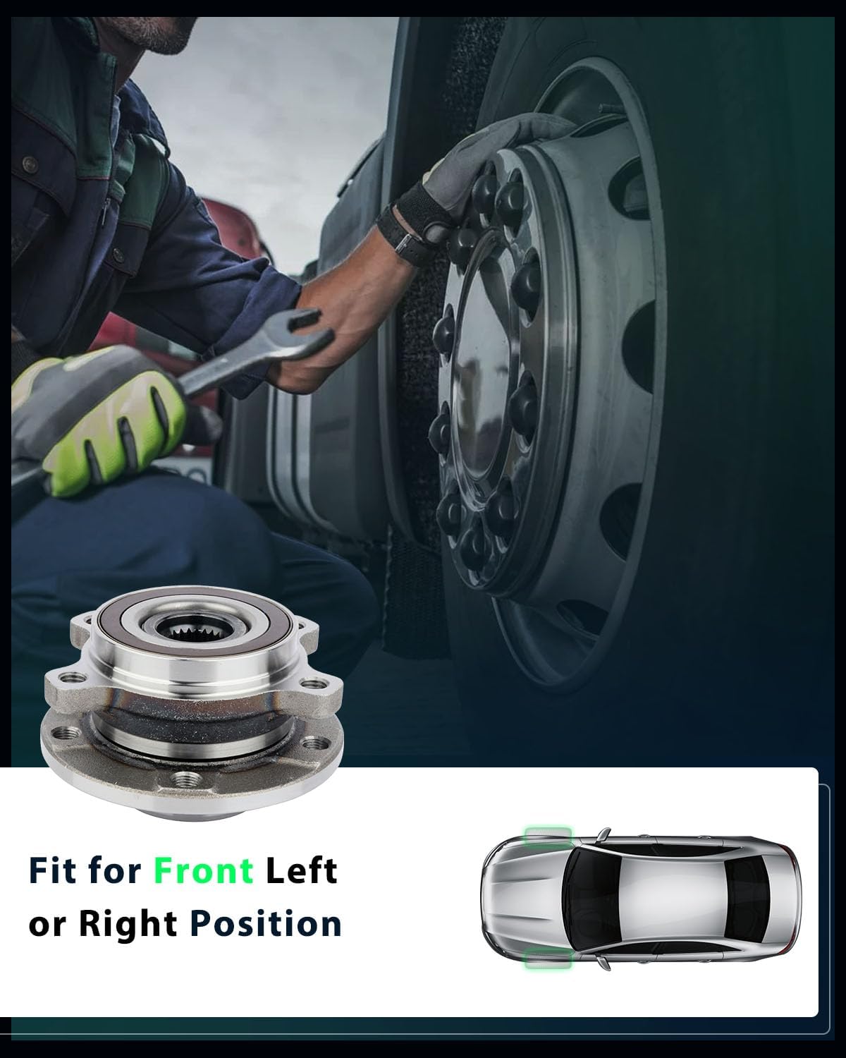 SCITOO Wheel Hub Wheel Bearing Assembly Front 513349 fit for Jeep for Cherokee 2014-2019 Wheel Hub Bearing Assemblies W/ABS 1pc Wheel Hub Bearings