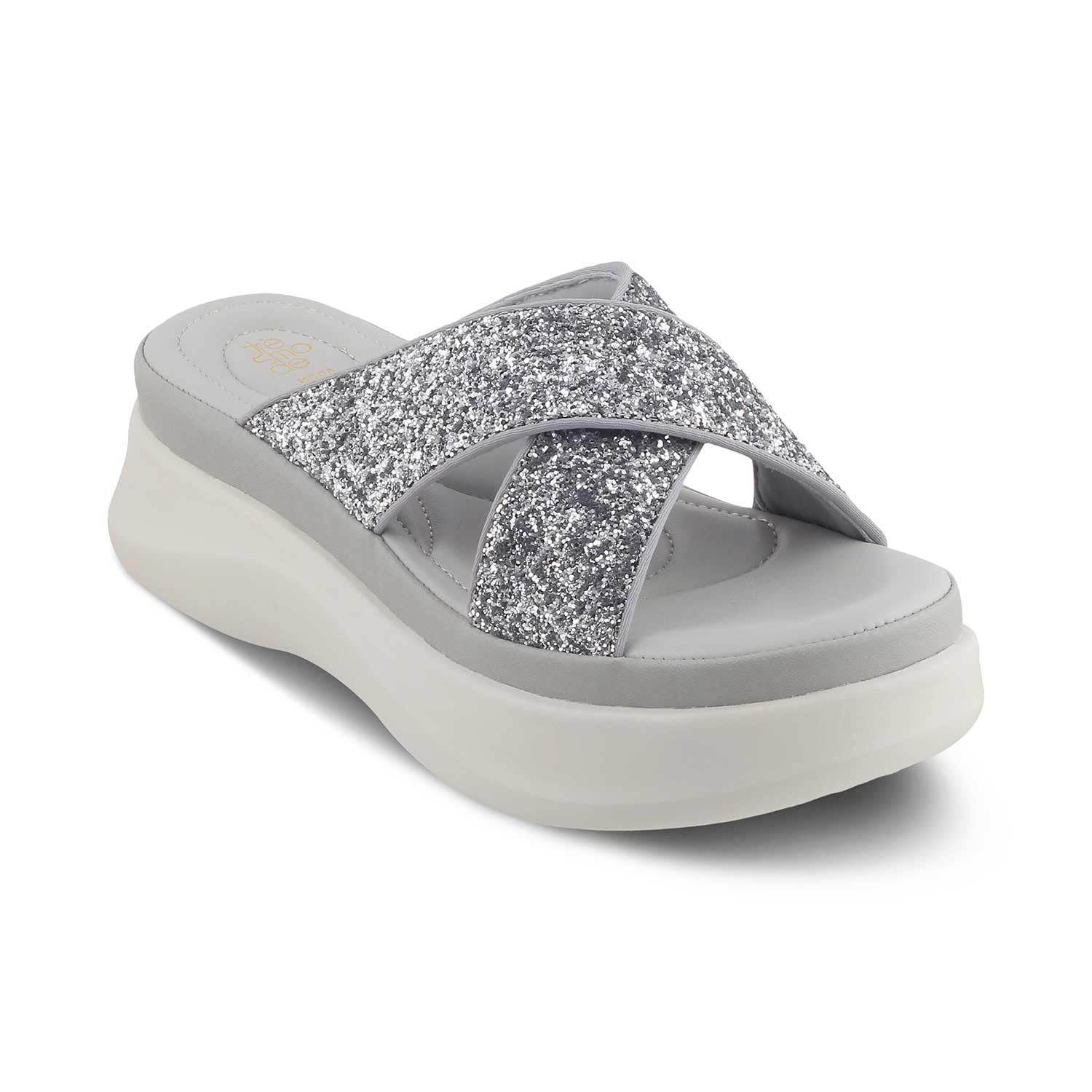 tresmode TOLON Womens Wedges Sandals Platform Heels Silver, 5 UK / 38 EU - Round Open Toe Stylish Comfortable Soft Footwear (B0DG62DW8N) Amazon Price History, Amazon Price Tracker