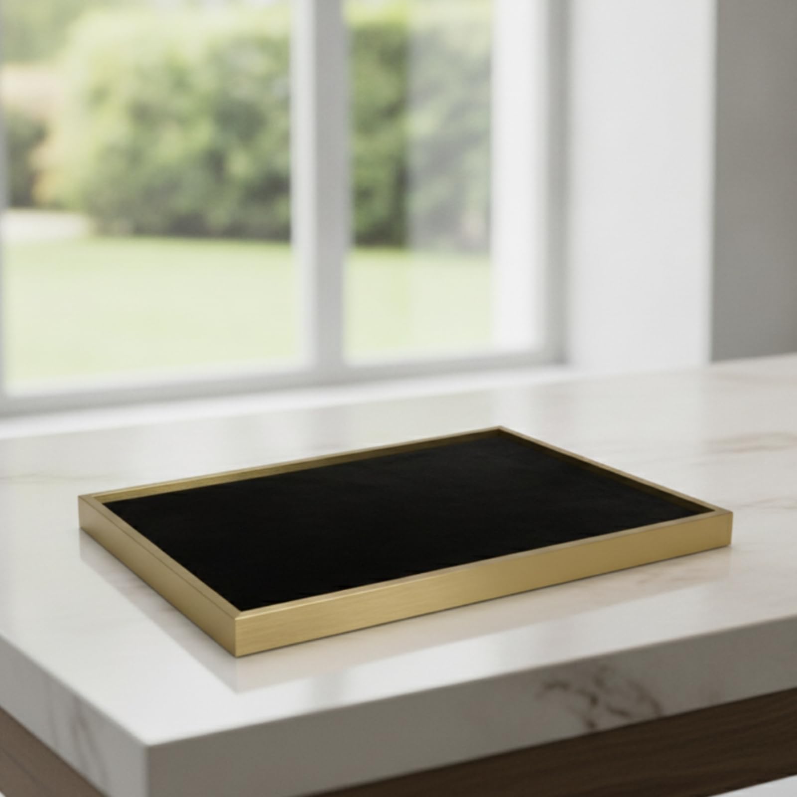 Jiuvaso Plateau à Bijoux Stable, Grand 30 × 40 × 1,5 Cm