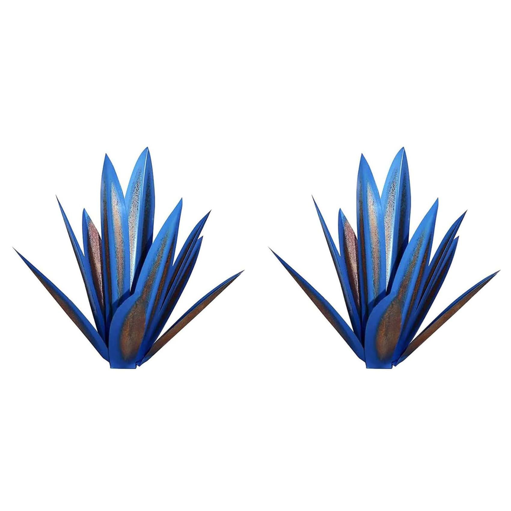 Agave en métal extérieur contre la sécheresse, déco de jardin rustique sans entretien 27cm