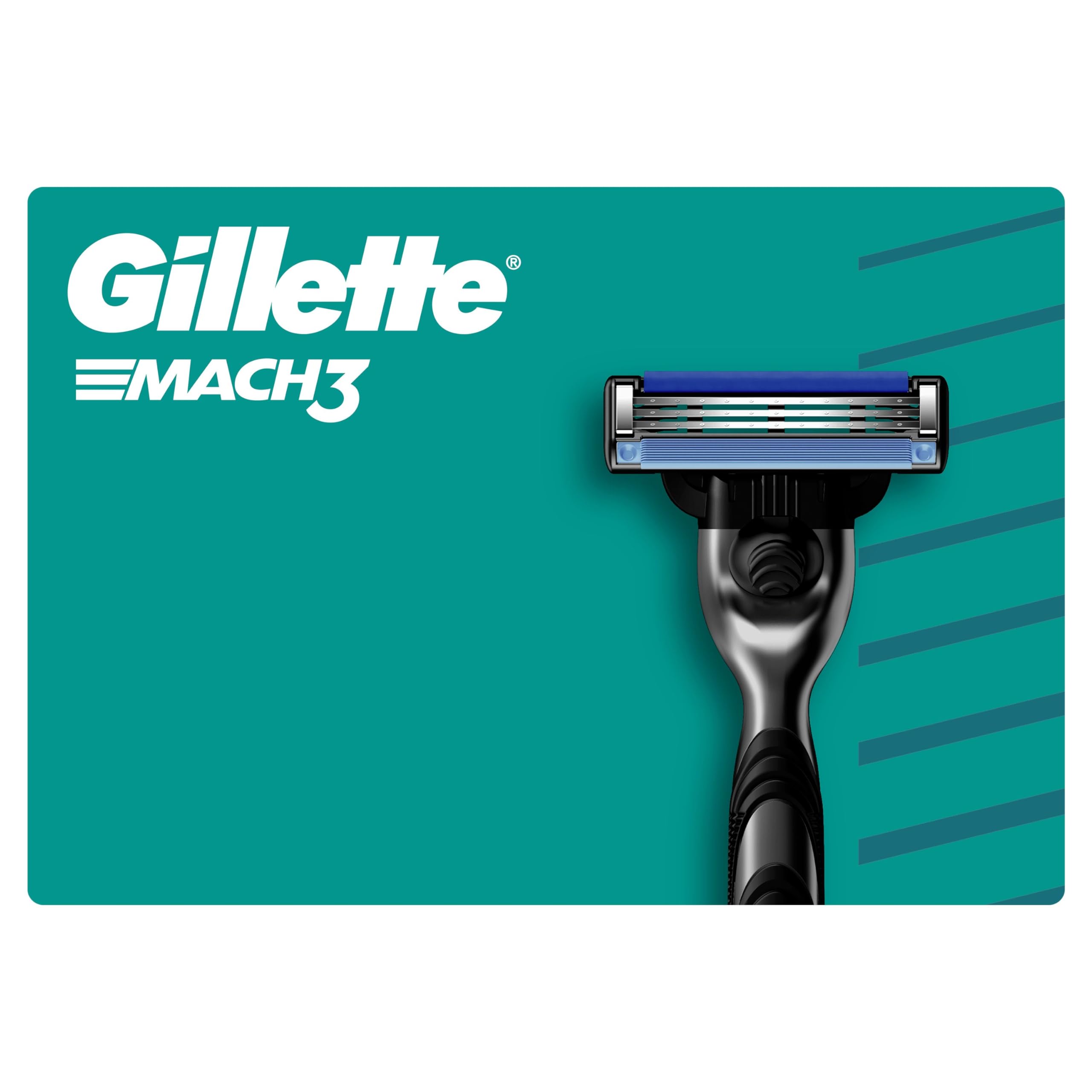 Gillette Mach3 Base 20 Lamette di Ricambio per Rasoio Barba Manuale, con Striscia Lubrificante una Scorrevolezza Fluida e Rivestimento della Lama Progettato Ridurre