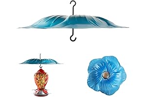 Metal Bird Feeder Sun Shade Cover with Flower Design
