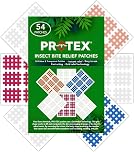 PR0TEX 54 Insect Bite Relief Patches (27 Coloured & 27 Transparent) Providing Fast Acting Relief from Itching and Swelling Caused by Mosquito Bites, Midges, Bee and Wasp Stings. Chemical Free.