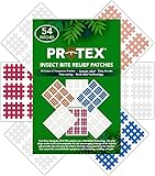 PR0TEX 54 Insect Bite Relief Patches (27 Coloured & 27 Transparent) Providing Fast Acting Relief from Itching and Swelling Caused by Mosquito Bites, Midges, Bee and Wasp Stings. Chemical Free.