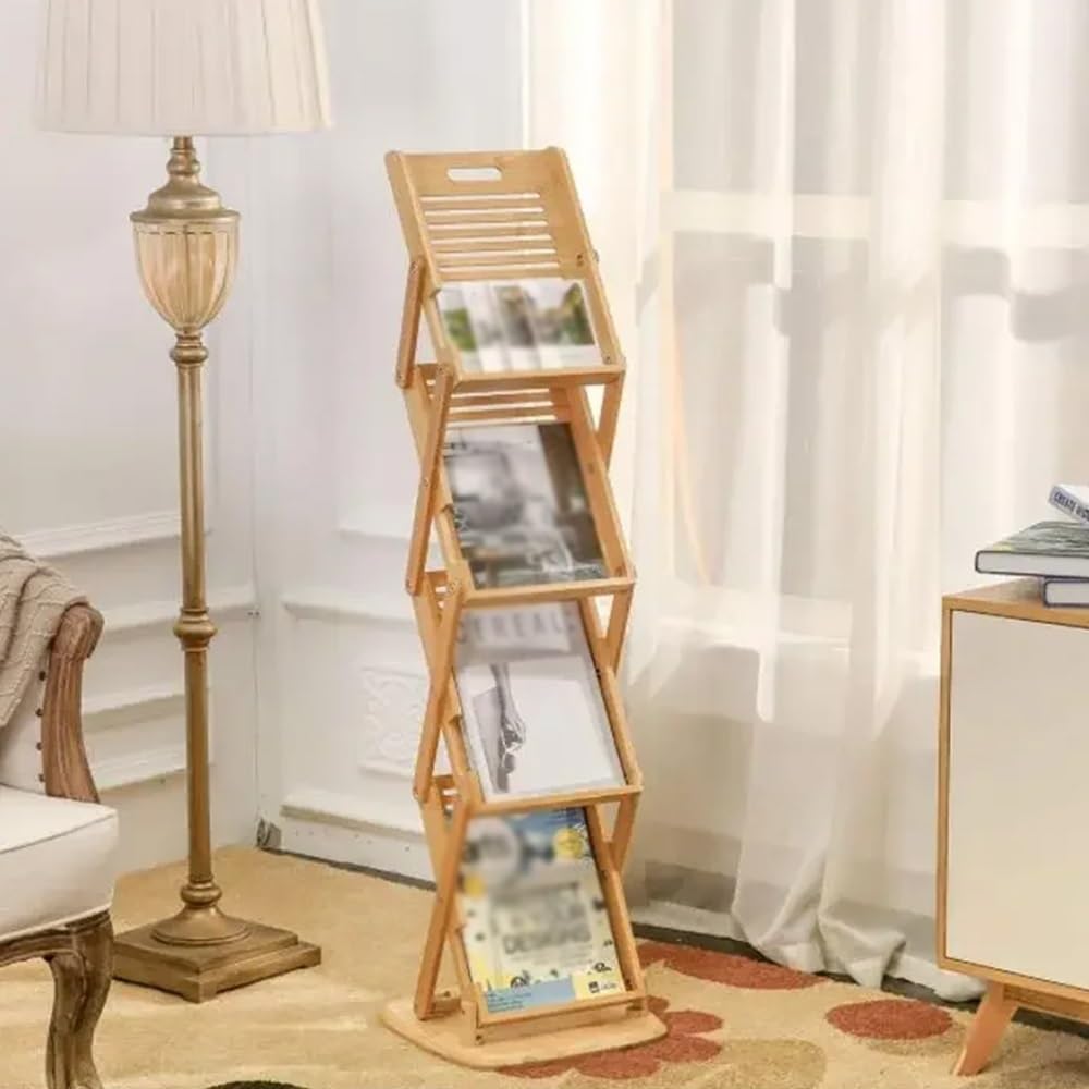 Zeitschriftenständer 4 Reifen Zeitschriftenbroschüre Faltbare Bodenständer Zeitungsanzeige Handbuch Buchständer