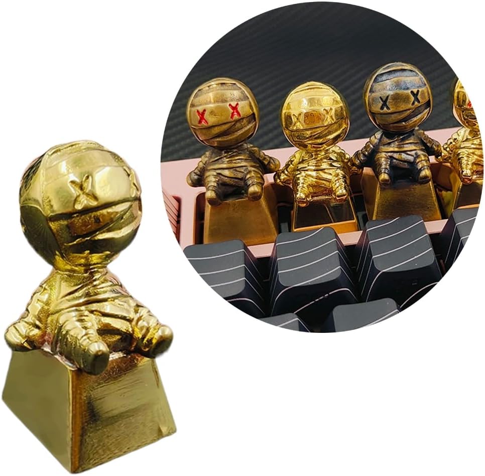 Customized Brass Mummy Keycap Set with Mechanical Keyboards Switches for Gaming