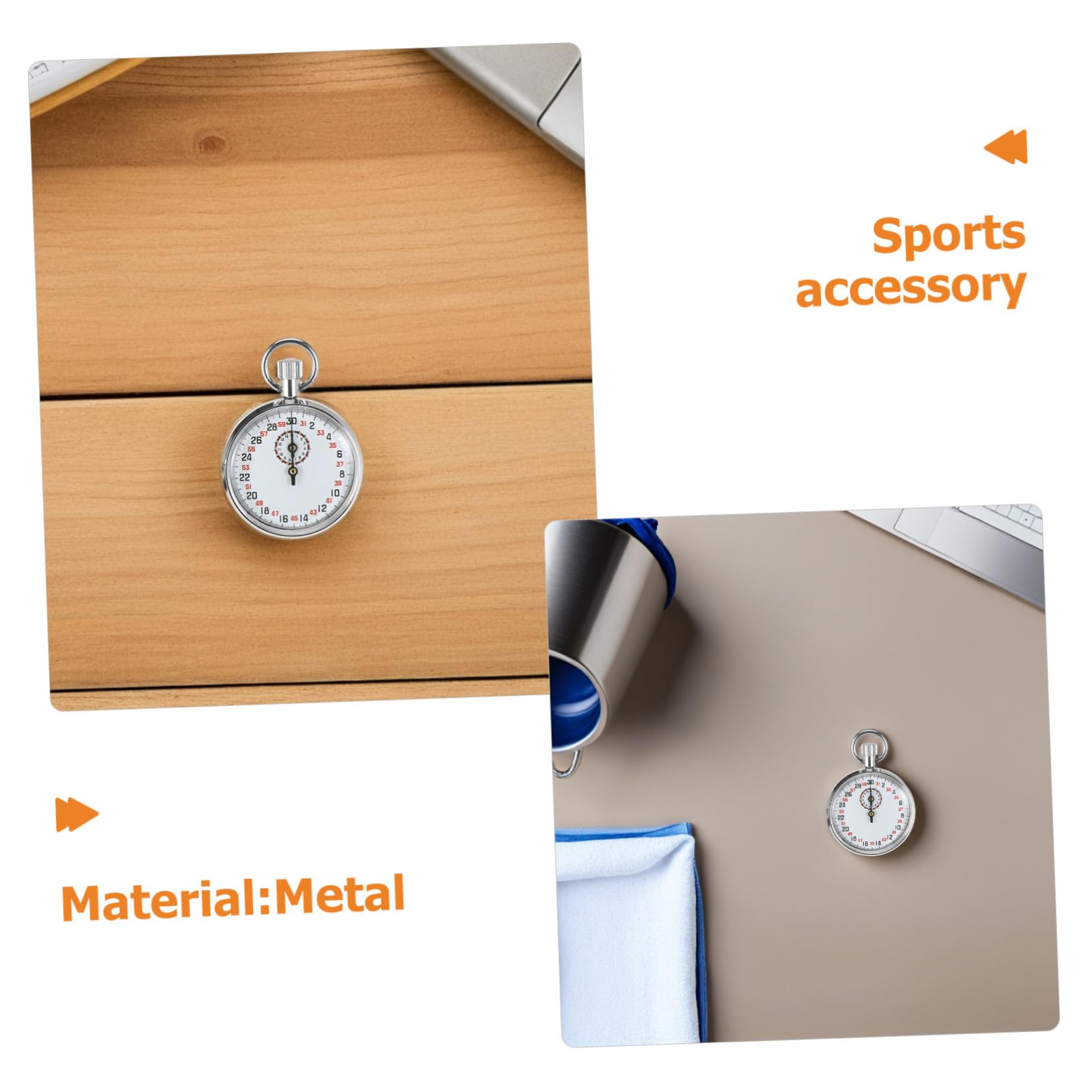 Anneome Cronometro Meccanico Secondi con Corpo in Metallo Timer Analogico per Sport e Esperimenti Didattici Cronometro Sportivo Multifunzionale per Allenatori e Insegnanti
