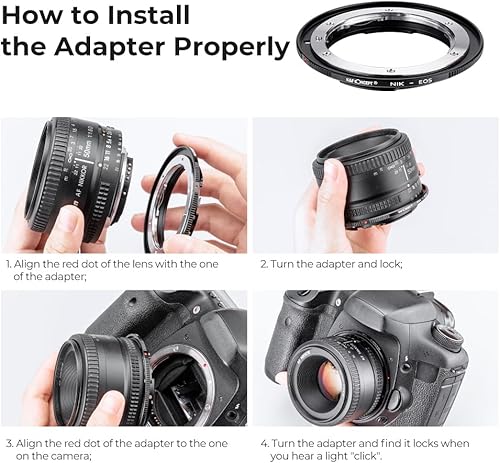 Miniatura 4 de K&F Concept Lens Mount Adapter Compatible for Nikon Nikkor F/AF AI AI-S Lens to Canon EOS EF EF-S Mount Cameras
