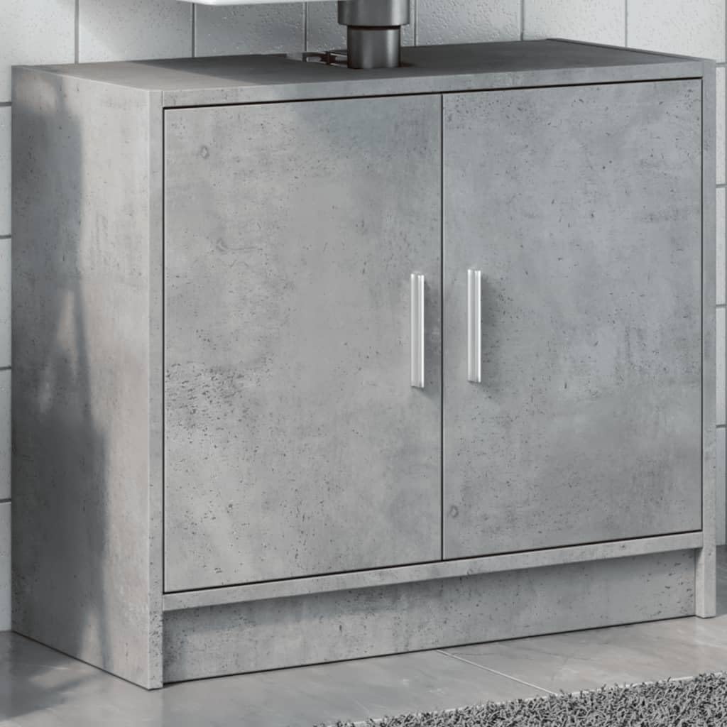 Armario de lavabo de madera de ingeniería, mueble de baño gris de 63 x 29 x 55 cm