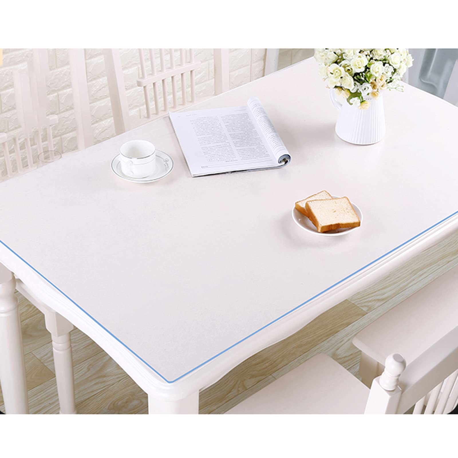 1.5mm heldere PVC-tabelbeschermer, ronde transparante tafelkleed, plastic bureau mat, waterdicht, hittebestendig, voor eettafel, kantoor, aanpasbaar,Dia.85cm/33.5in