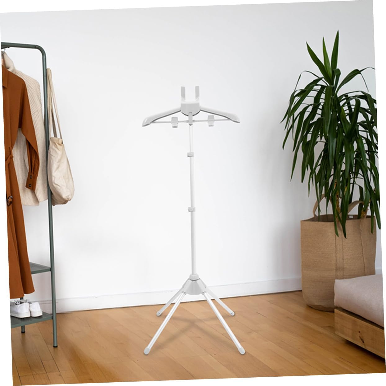 Foldable Ironing Machine Hanger and Garment Drying Rack Set Lightweight Clothes Steaming Rack with Sturdy and Materials Home and Travel