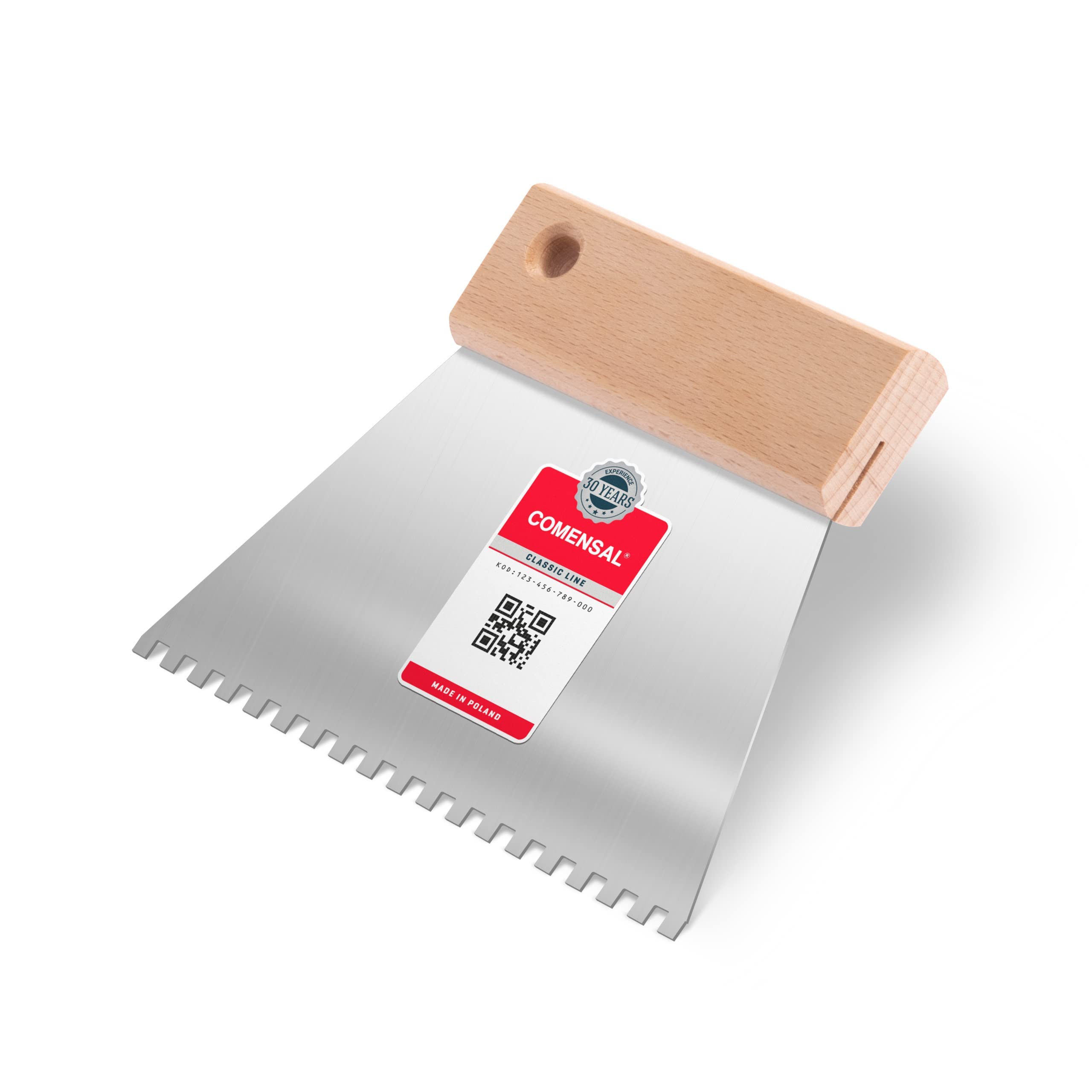 COMENSAL® Premium Zestaw do szpachlowania fug - 4 trapezowe szpachelki 150 mm - gładkie trapezowe - z tynku gipsowego - trapezowe z zębami - Made in EU