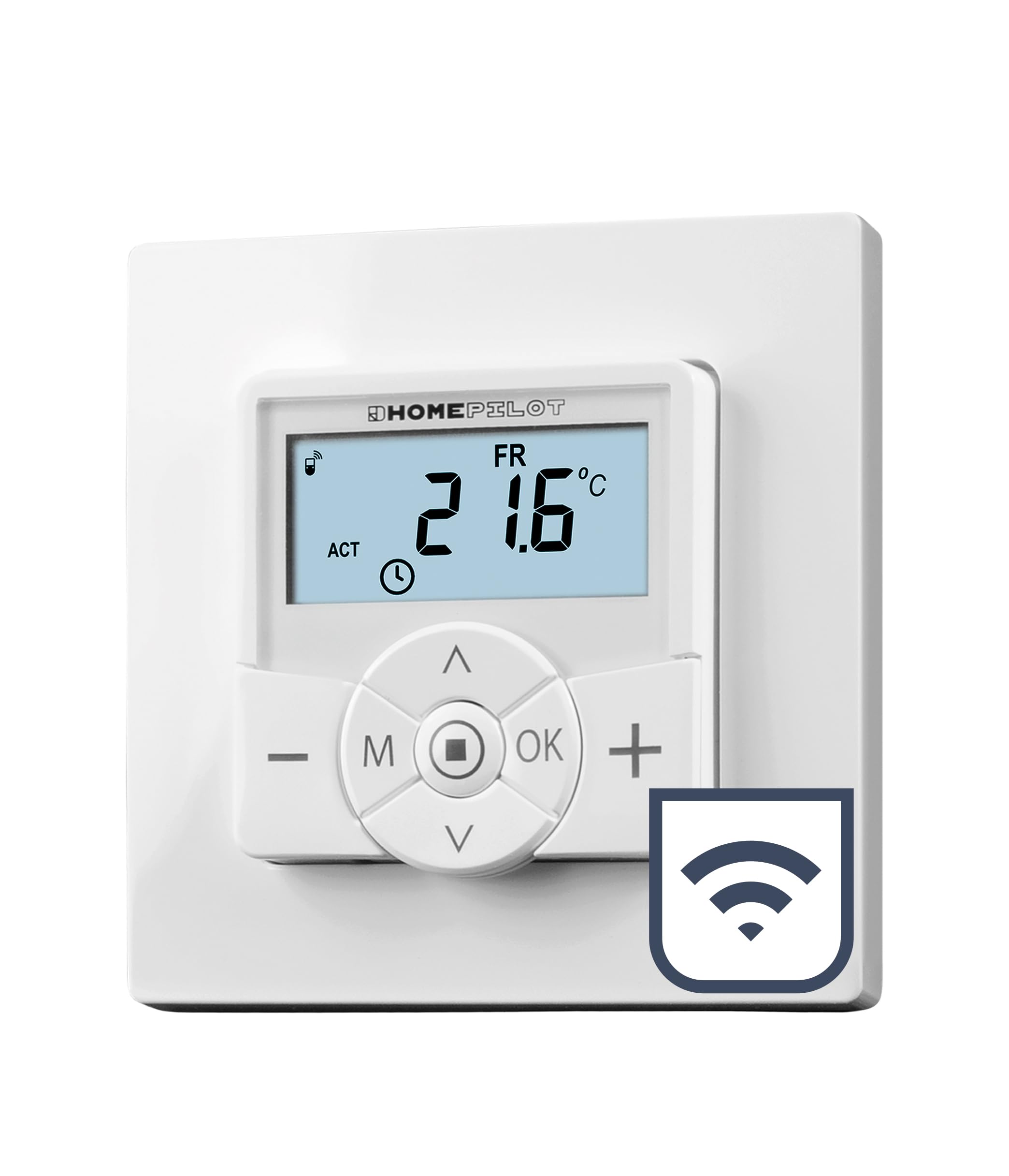 HOMEPILOT Thermostat Premium smart, Wandthermostat mit Funk z. B. für Fußbodenheizung, Unterputz 230V, Smart Home Heizungssteuerung (App, Alexa, Siri & Google Assistant) via Gateway möglich