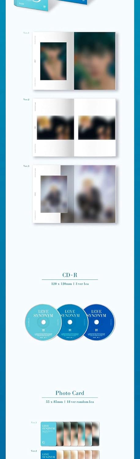 Monsta X Wonho Love Synonym #2 : Right for Us 1st Mini Album Part.2 3 Version Set CD+1p Poster Photo On Pack+200p PhotoBook+1p PhotoCard+1p Stamp Sticker+Message PhotoCard Set+Tracking Kpop Sealed