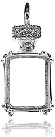 925 Sterling Silver Pendant Blank Prong Settings Claws Jewelry Mounting for Emerald Cut Faceted Gemstones Stones DIY Handmade Necklace