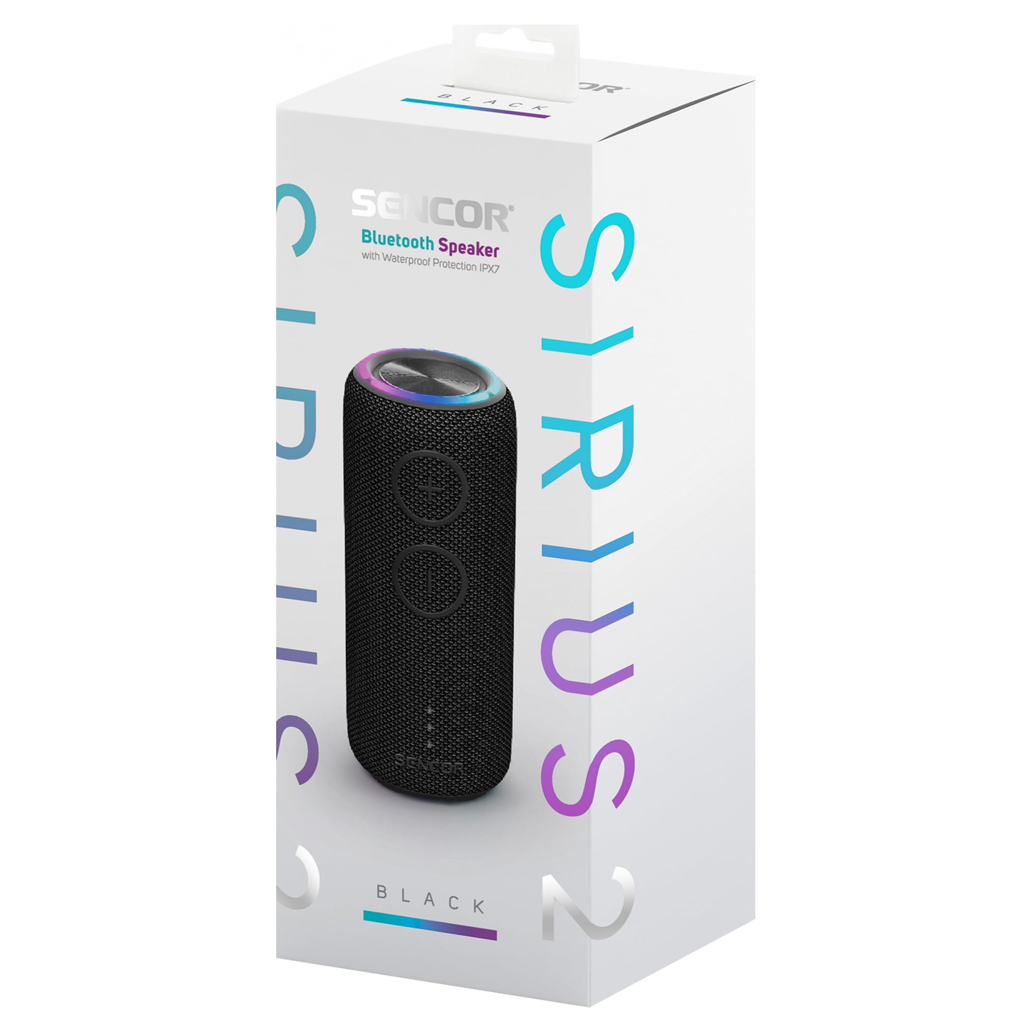 SIRIUS 2 NERO Altoparlante Bluetooth, IPX7 Impermeabile, 20W, LED, Batteria 3600mAh, Nero