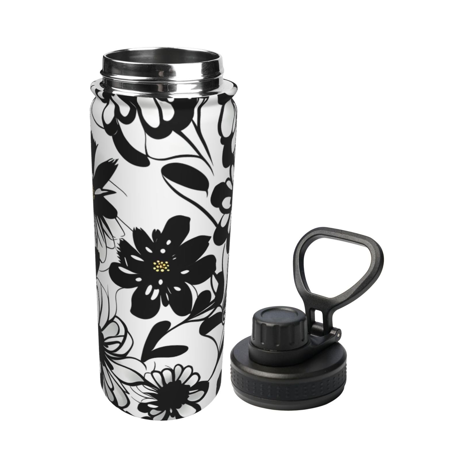 Bouteille D’eau 32 Oz Personnalisée Avec Lettres Florales – Imperméable, Idéale Sport Et Camping, Cadeau Fête Des Mères/Pères
