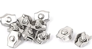 Aexit M3 Stainless Fall Protection Steel Simplex Wire Rope Clip Cable Clamps Restraint Ropes & Lanyards 10 Pcs