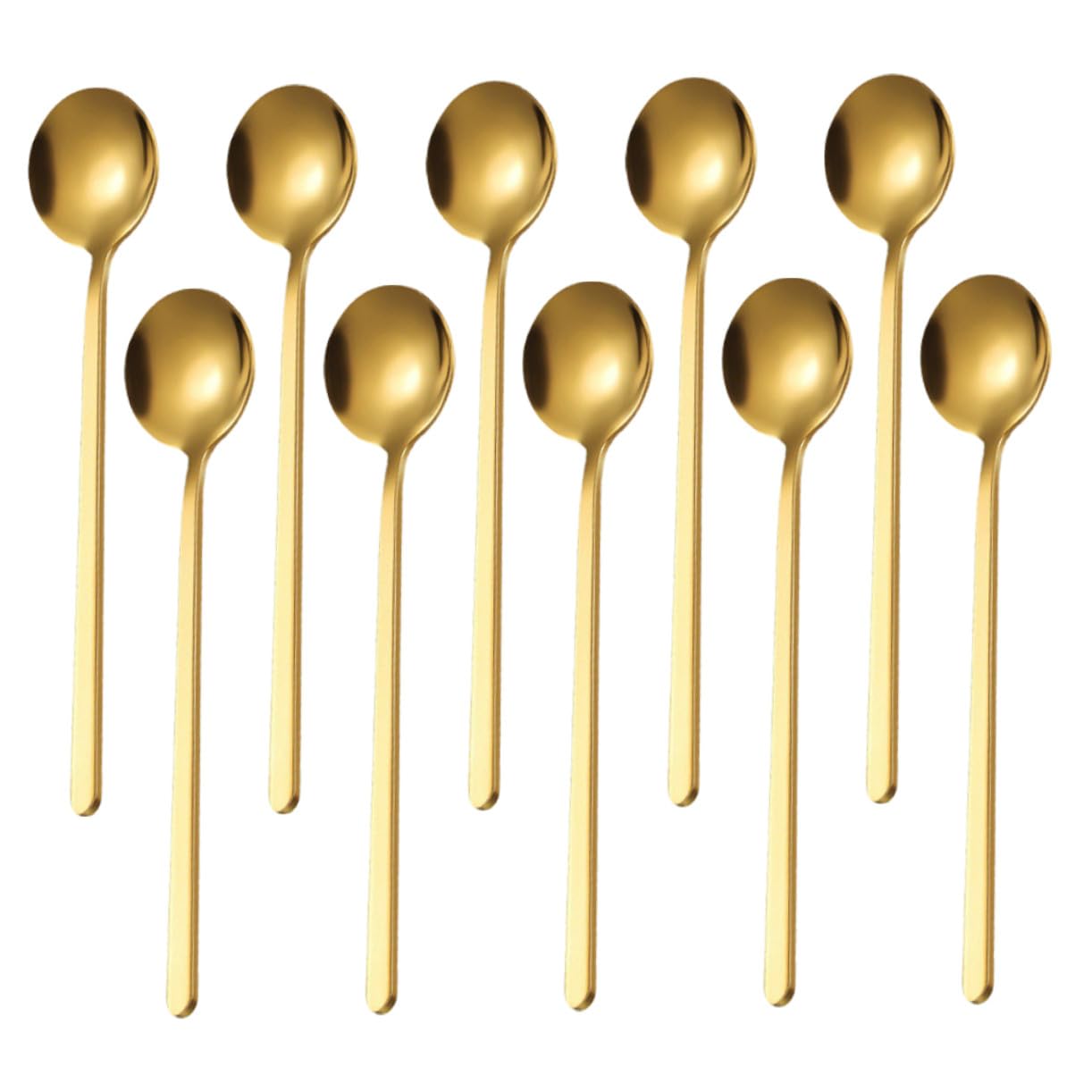 ABOOFAN 30 Pezzi in acciaio inossidabile cucchiai da dessert decorativi cucchiai metallo cucchiaio antipasto per cucinare Cafe Spoon D'oro