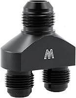 Vista 3 de 10AN a 8 AN Y Bloque Adaptador Acoplador Unión Montaje Divisor Flare Macho Rosca Negro Acabado anodizado