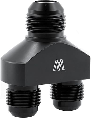 Miniatura 3 de RADREPLA -10AN a 8 AN Y Bloque Adaptador Acoplador Unión Montaje Divisor Flare Macho Rosca Negro Acabado anodizado