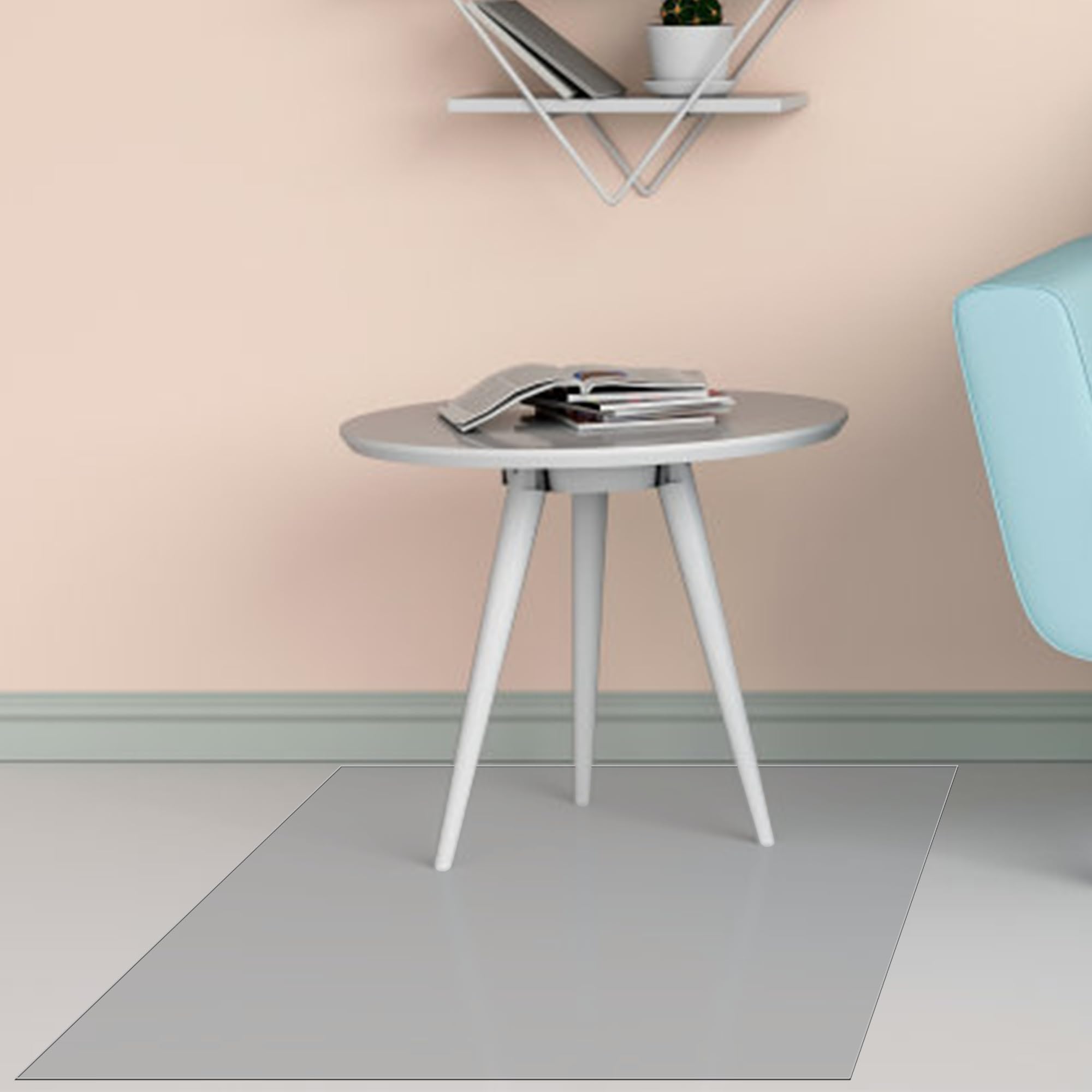Protector de Suelo 90 x 150 cm Resistente, Antideslizante Protectores de Suelo de PVC Antideslizante y Fácil de Limpiar Ideal para Suelos Duros y Parquet, Color Transparente