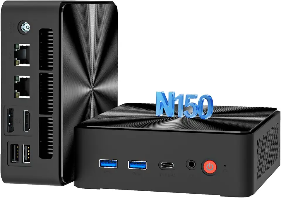 Mini PC, Intel Twin Lake N150 (Beat N100/N95, up to 3.6GHz), 16GB RAM 512GB SSD Dual LAN, Mini Desktop Computers Windows 11, 4K Triple Display, Type-C/WiFi 6/BT5.2/Micro PC for Home Office Business