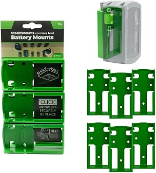 StealthMounts Power Tool Battery Holders Compatible with Festool | Cordless Battery Mounts for Power Tools | 6 Pack