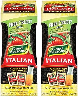 Good Seasons Salad Dressing & Recipe Kit, Cruet with 2 Count Italian Dressing