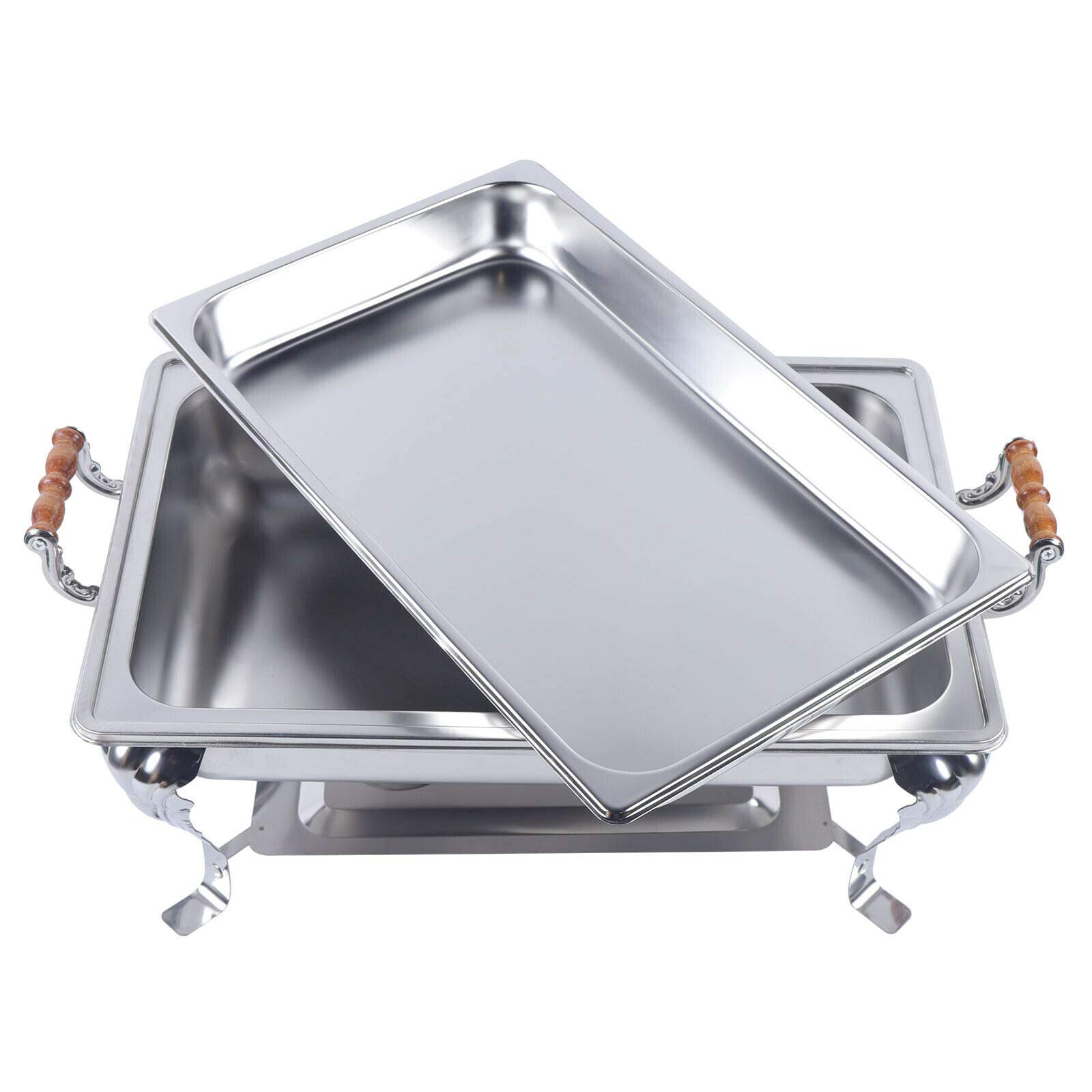 Chafing Dish Catering - Calentador de buffet con tapa (acero inoxidable, acabado brillante)