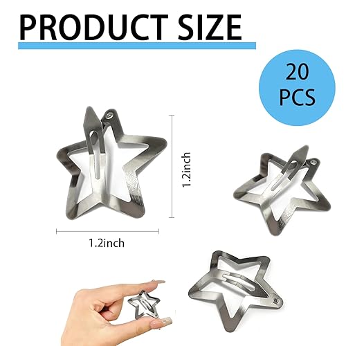 Miniatura 2 de Pinzas para el cabello de estrella, pinzas para el cabello, pasadores para mujer, accesorios antideslizantes para niñas, pinzas de metal plateado