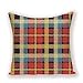 Poszewka na poduszkę Shabby Chic kolorowa geometryczna lniana poszewka na poduszkę w stylu vintage poduszka dekoracyjna na sofę w paski poszewka na poduszkę w kratę 45×45 cm-1