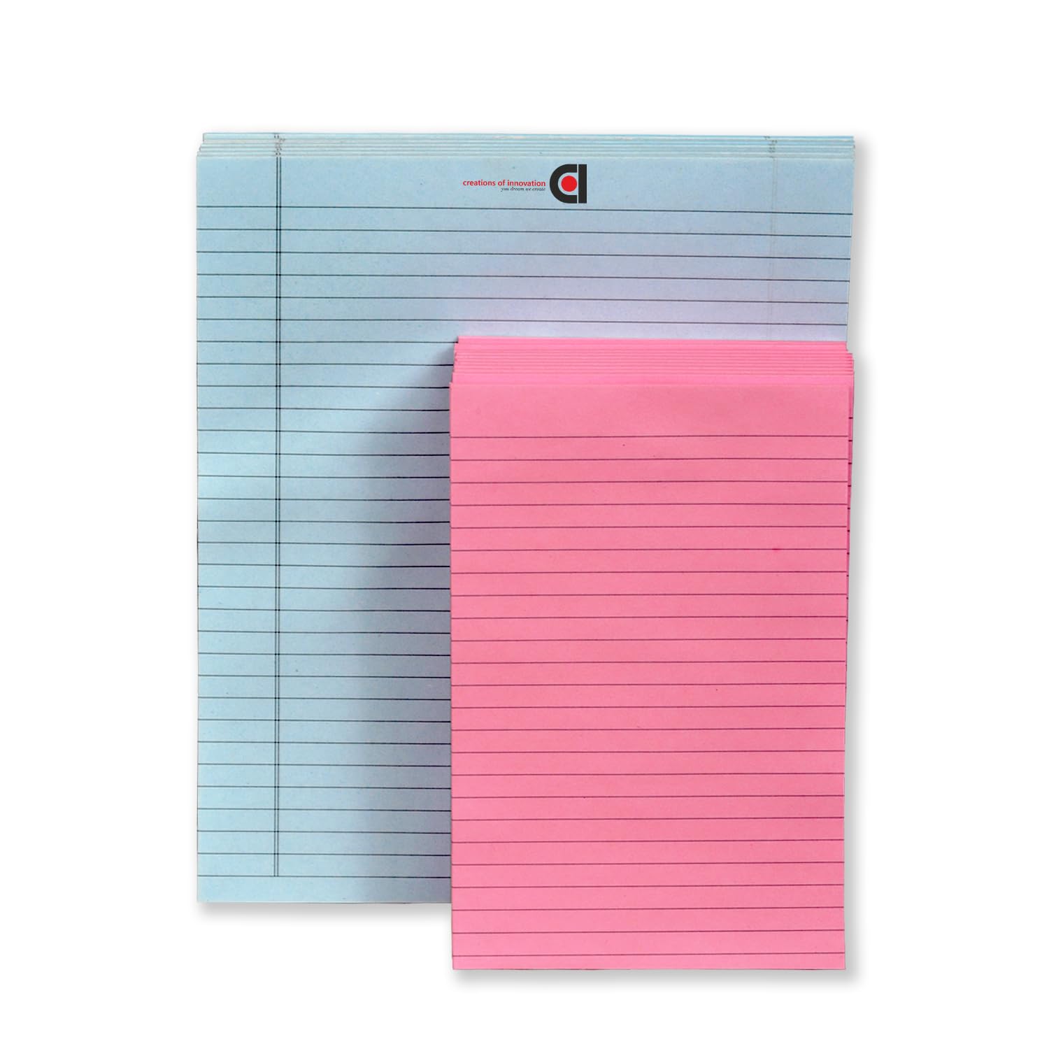 COI Pakiet upominkowy dla studentów, nauczyciela, mamy, tata, w linie, 25 x 21 cm, niebieski (6 sztuk) i 5 x 8 różowy (opakowanie 12 sztuk) - blok na notatki w linie 50 arkuszy