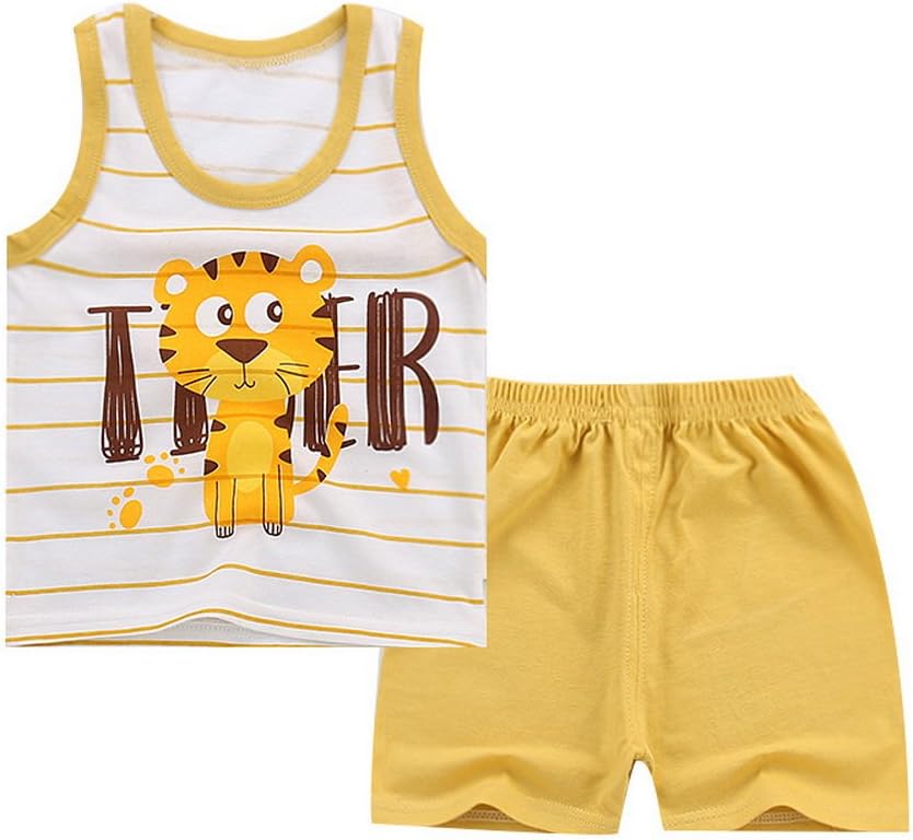 ARAUS Summer Vest Shorts + Vest Clothing Set for Baby Cartoon Clothing Set Outfits Summer 2 Pack