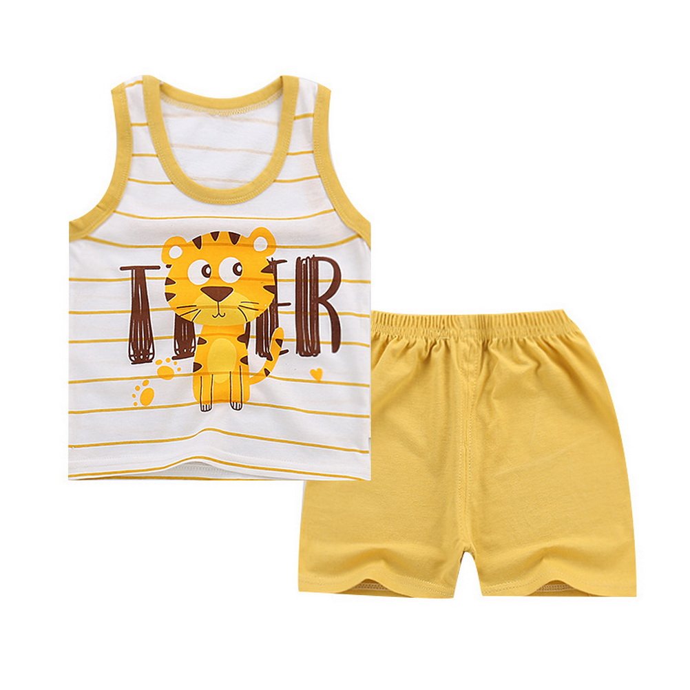 ARAUS Summer Vest Shorts + Vest Clothing Set for Baby Cartoon Clothing Set Outfits Summer 2 Pack