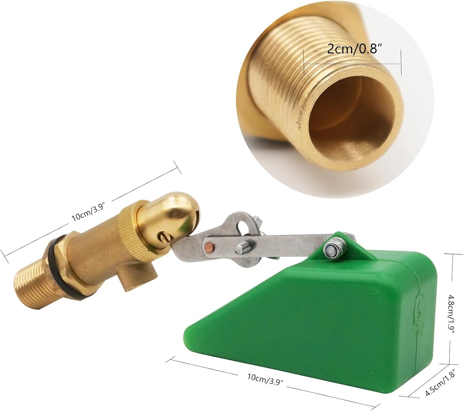 Automatic Brass Float Valve 1/2 Inch Ball Fill Adjustable for Livestock Waterer Water Tank