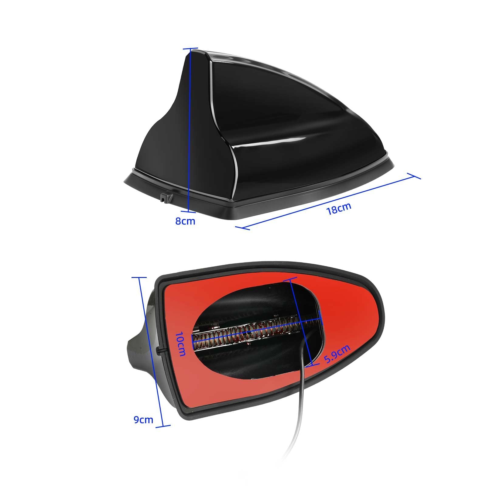 Bingfu Antenna Pinna Squalo Auto - Radio AM/FM, Ricezione Segnale Stabile, Bassa Resistenza al Vento e Design Elegante, Alloggiamento ABS Resistente con Nastro Adesivo per Maggior Parte Auto, Nero
