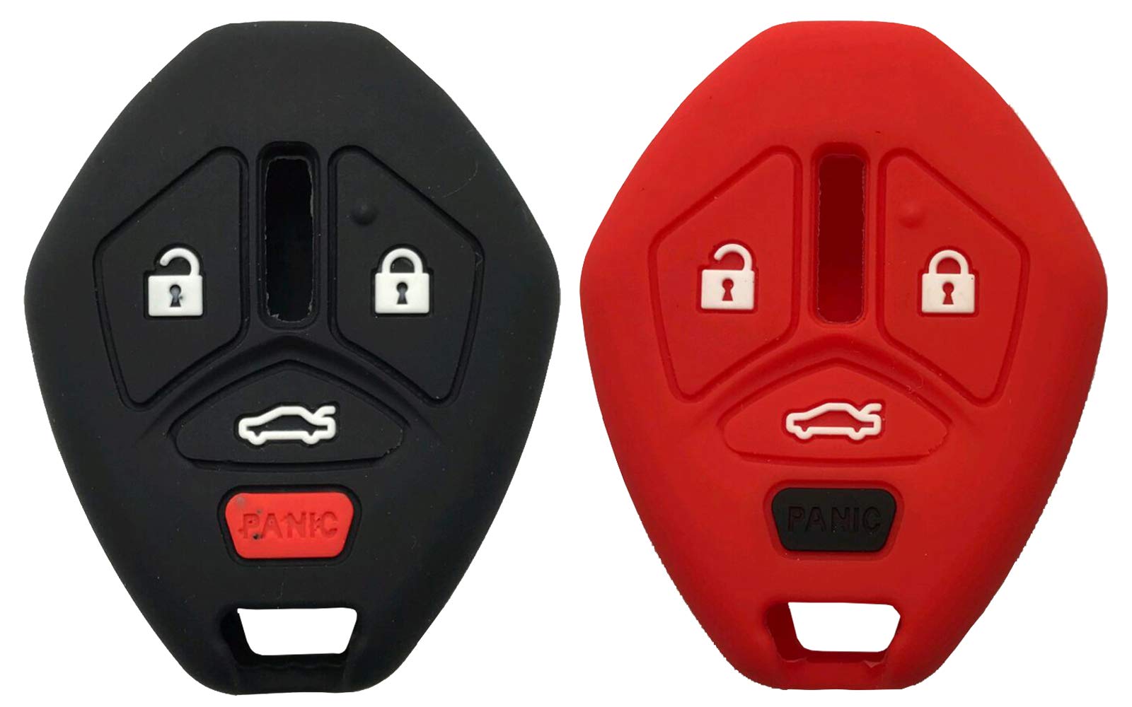 Grakest Silicone Protector Key Fob Cover Case fit for Mitsubishi Eclipse Lancer Outlander Galant Endeavor Keyless Entry Key Fob Glove (Black Red)