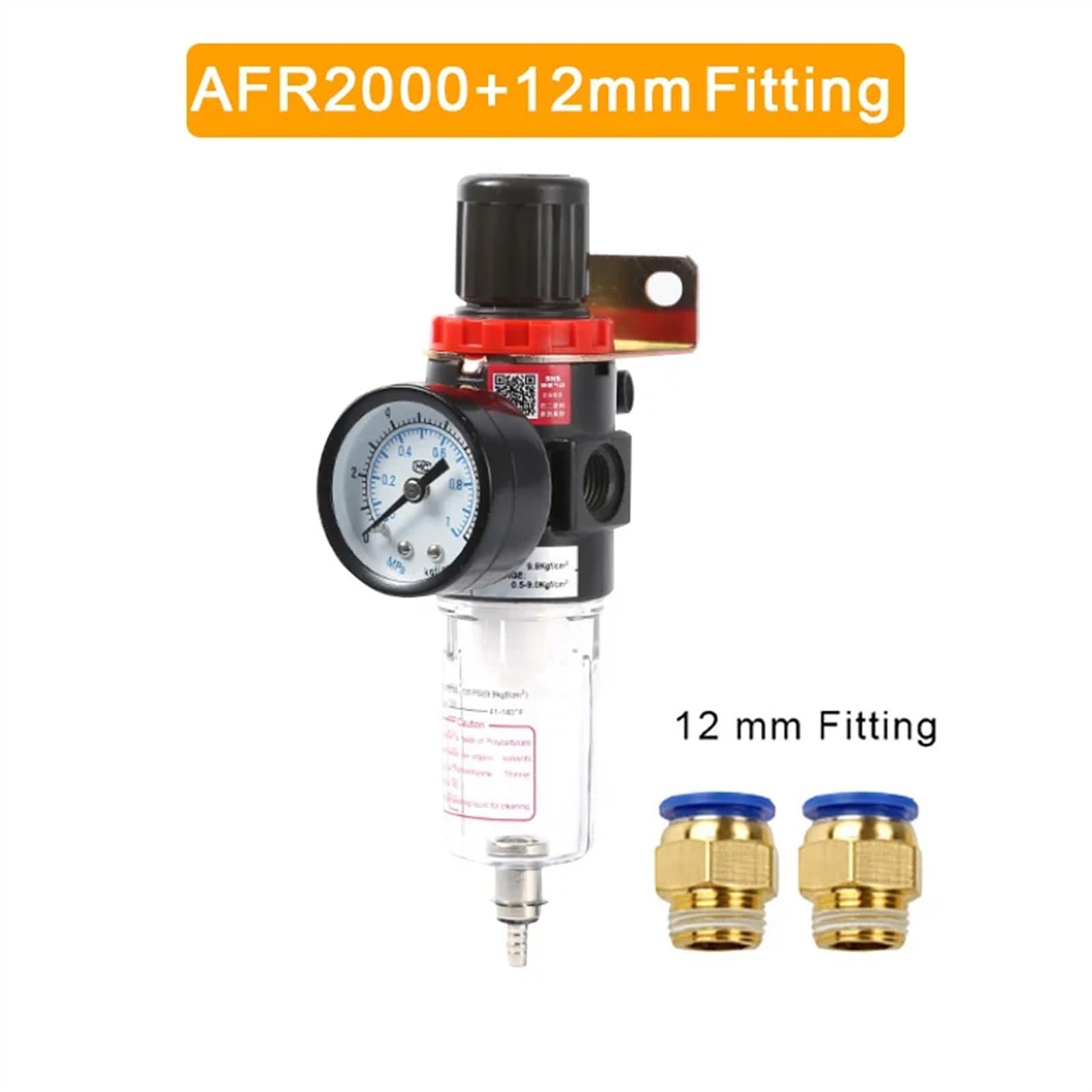 AFR2000 filtr pneumatyczny urządzenie do uzdatniania powietrza, regulator ciśnienia, przełącznik do sprężarki powietrza, filtr wilgoci, separator oleju (AFR-2000 z PC-12)
