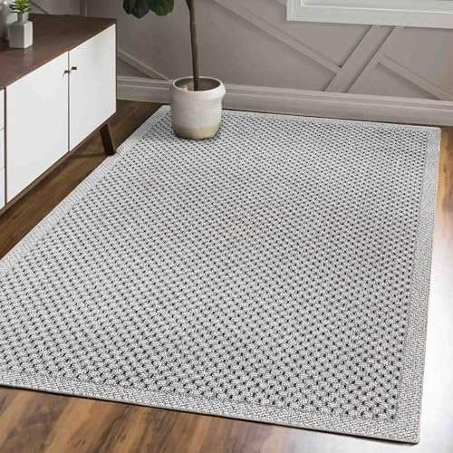 Mazovia Teppich Modern Weich Minimalist - Stilvoll Teppich für Wohnzimmer, Schlafzimmer - Bouclé Teppiche - ÖKO-TEX Wohnzimmerteppich - Grau - 80 x 150 cm