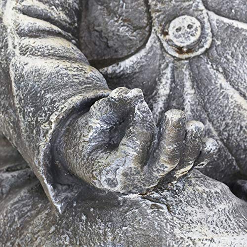 Exhart Garden Sculpture, Large Meditating Yoga Garden Gnome Statue, Outdoor Garden Decoration With Stone Finish, 13.5 X 18.5 Inch #TOP4