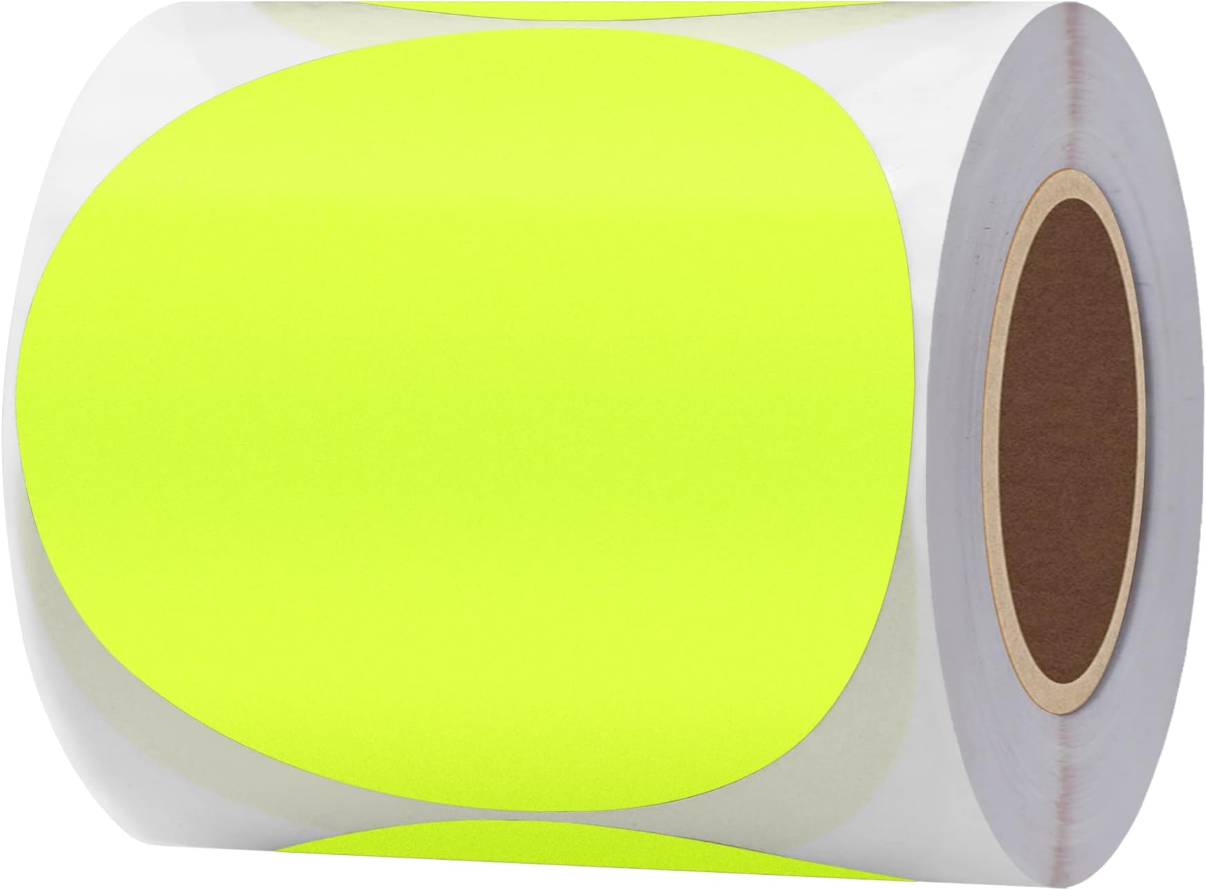 HYBSKRound Color Coding Circle Dots Labels Warehouse Inventory Organizer Stickers (3 inch, Fluorescent Yellow)
