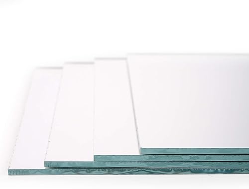 Miniatura 3 de Suwimut Paquete de 50 azulejos cuadrados de espejo de vidrio, cuadrados pequeños de vidrio decorativos de 4 x 4 pulgadas, a granel para centros de