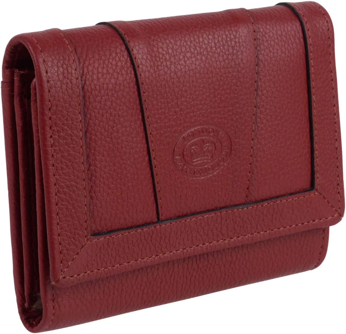 Ladies Medium Flap Over Pebble Purse, Rosso, Casual