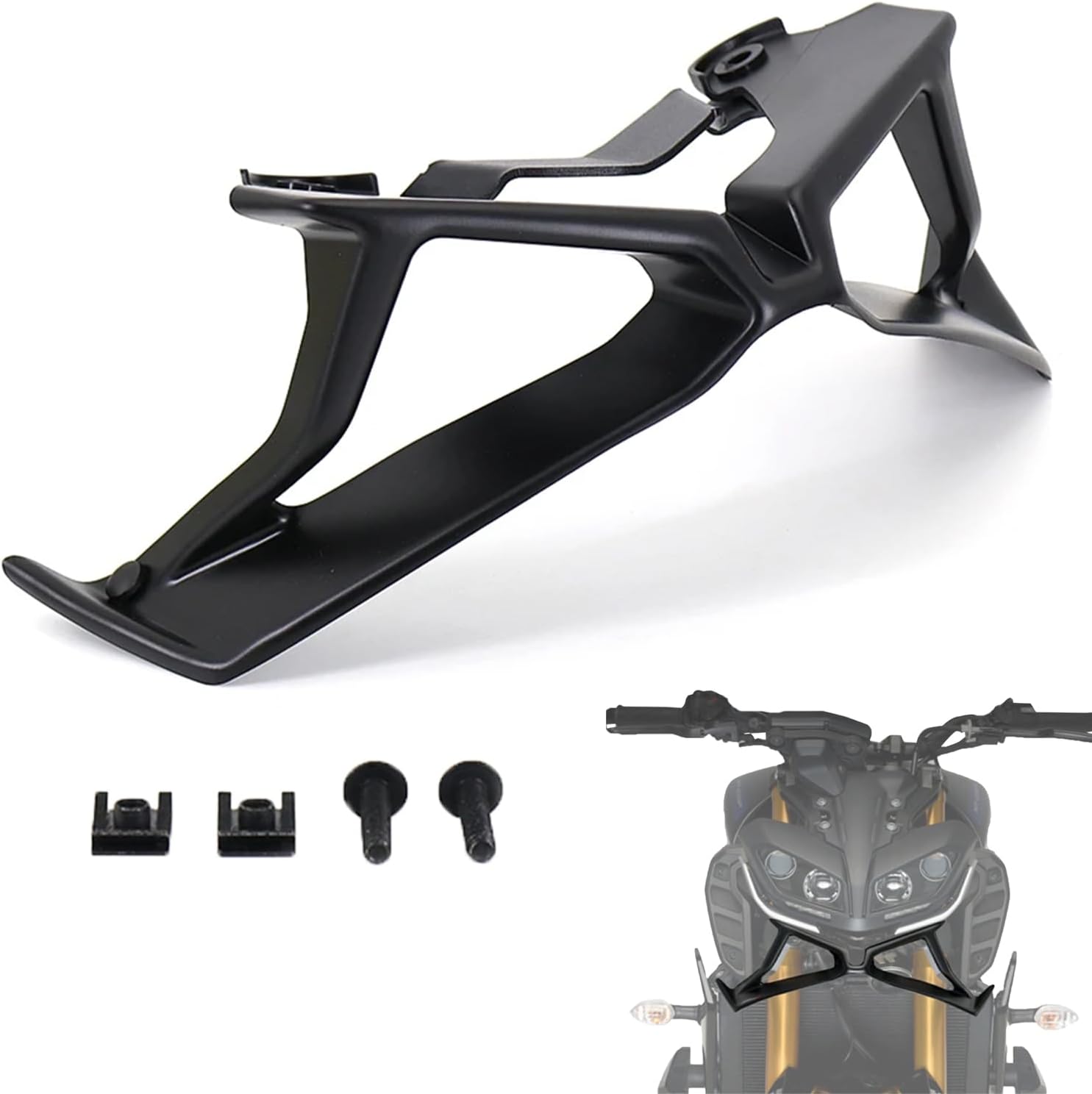 Motorcycle Fairing Wings Aerodynamic Winglets Black Naked Front Spoiler Winglet Fixed Wing Kit for Yamaha MT-09 MT09 2017-2020