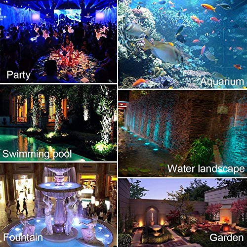ZHGSERVU Pond Lights Underwater Fountain Lights with Timer Control Colors Changing Submersible Spotlight 4 Set by ZHGSERVU - Image 7